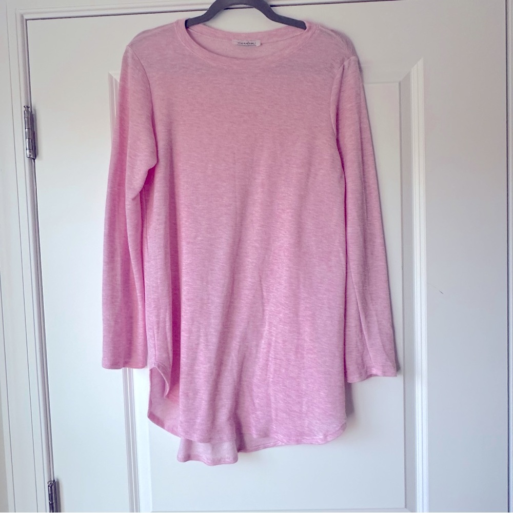 Carelese Tunic Top, Pale Pink Heather,  SOFT!  Size XL (Measures Like Large)